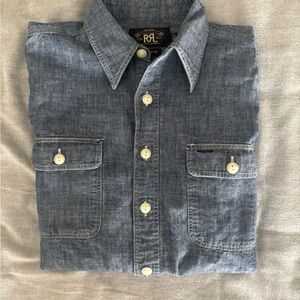 Ralph Lauren Double RL Blue Button Down Shirt